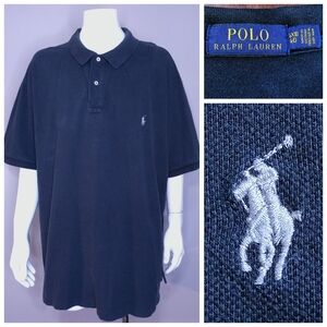 POLO RALPH LAUREN 4XB Black SILVER PONY XXXXL 4XL BIG & TALL Mens Golf Shirt RL